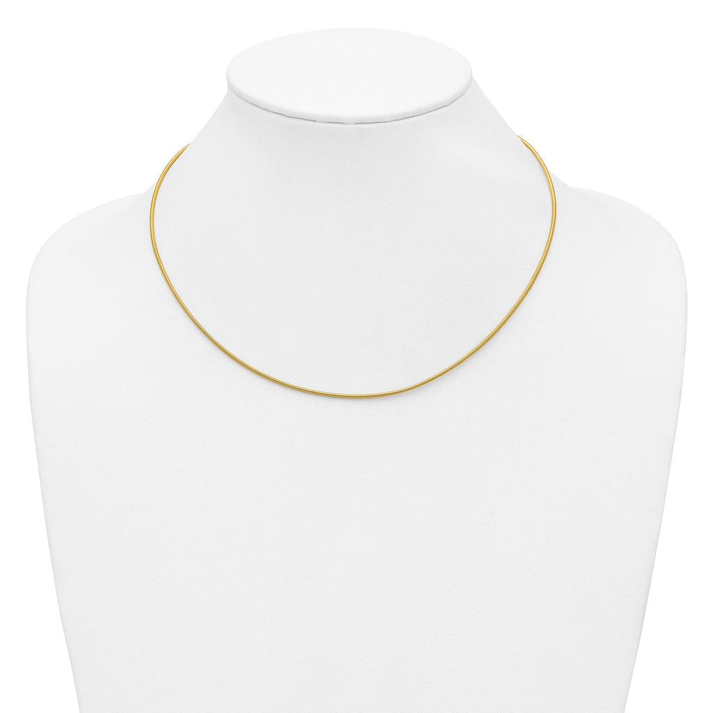 14K 1.2mm Round Satin Omega Wire Necklace