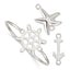 Sterling Silver 925 Women's Bangle with Interchangeable Nautical Charms