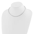 14K White Gold 2mm Round Omega Necklace