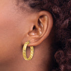 14k Polished and D/C Hoop Earrings