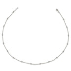 Sterling Silver Rhodium-plated Diamond-cut Beaded Necklace