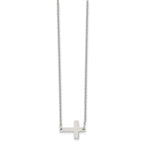 Sophia Jewelers Polished Stainless Steel Unisex Sideways Cross Necklace Gift Ready