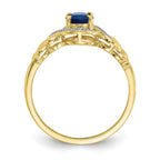 10K Sapphire and Diamond Ring