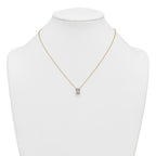 14k 2 carat Lab Grown Diamond VS+ F+ Radiant Complete 18 inch Four Prong Pendant Necklace