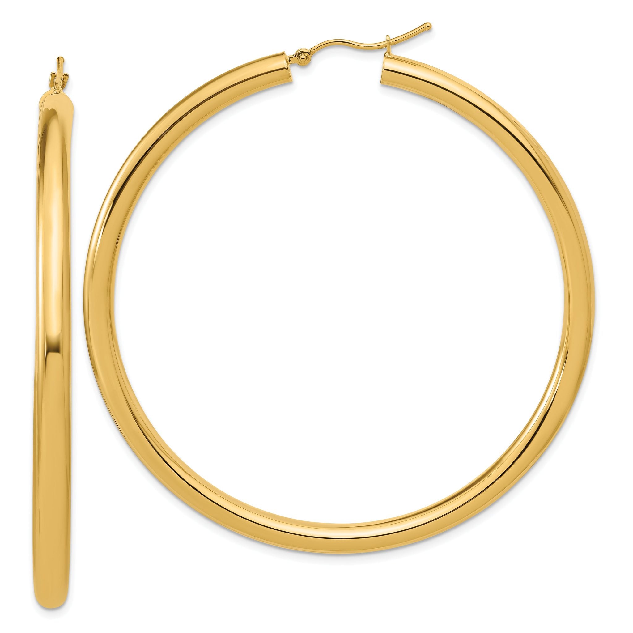 14k Polished 4mm Polished Hoop Earrings Main image