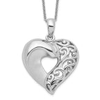 Sentimental Expressions Sterling Silver Rhodium-plated Close To My Heart 18in Necklace