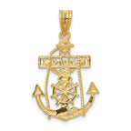 14K Gold Mariners Cross Pendant with Polished Finish  Timeless and Elegant