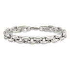 Stainless Steel Polished Oval Link Bracelet for Men