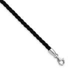 Sterling Silver Rhodium-plated 16inch Black Satin Cord Necklace