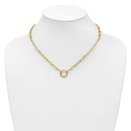 14K Polished Paperclip with Circle Ring Clasp Necklace