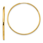 14K Gold Endless Hoop Earrings with Polished Nickel-Free Design