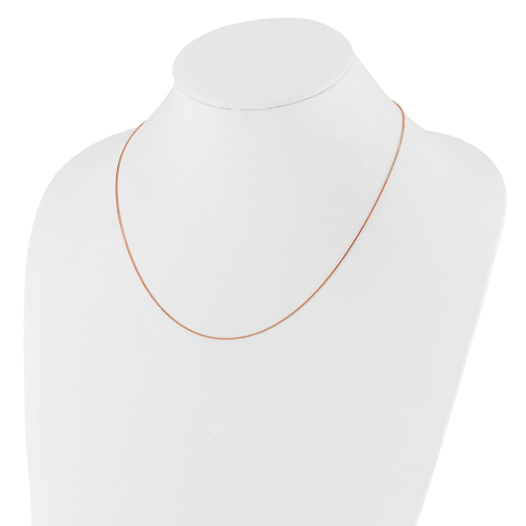 14 Karat Rose Gold Adjustable .8mm Box Chain