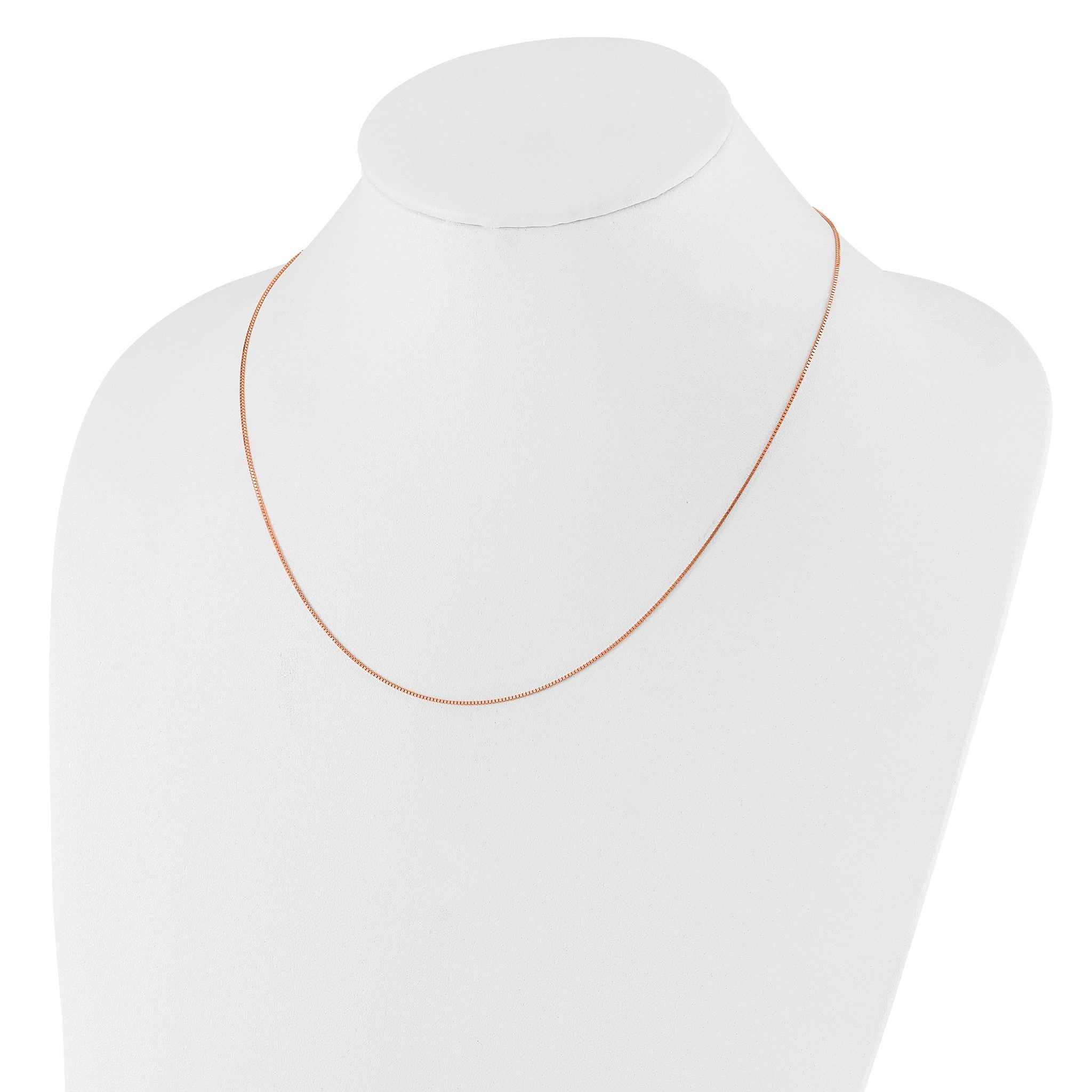 14 Karat Rose Gold Adjustable .8mm Box Chain