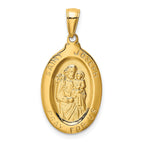 14K Gold Saint Joseph Medal Pendant with Polished Finish  Solid and Elegant Design