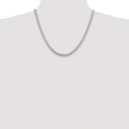 Sterling Silver Rhodium-plated 5mm Round Spiga Chain