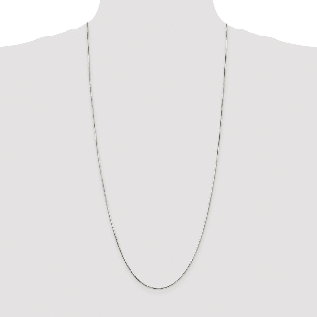 8-Sided Box Chain Necklace in Sterling Silver, 1mm