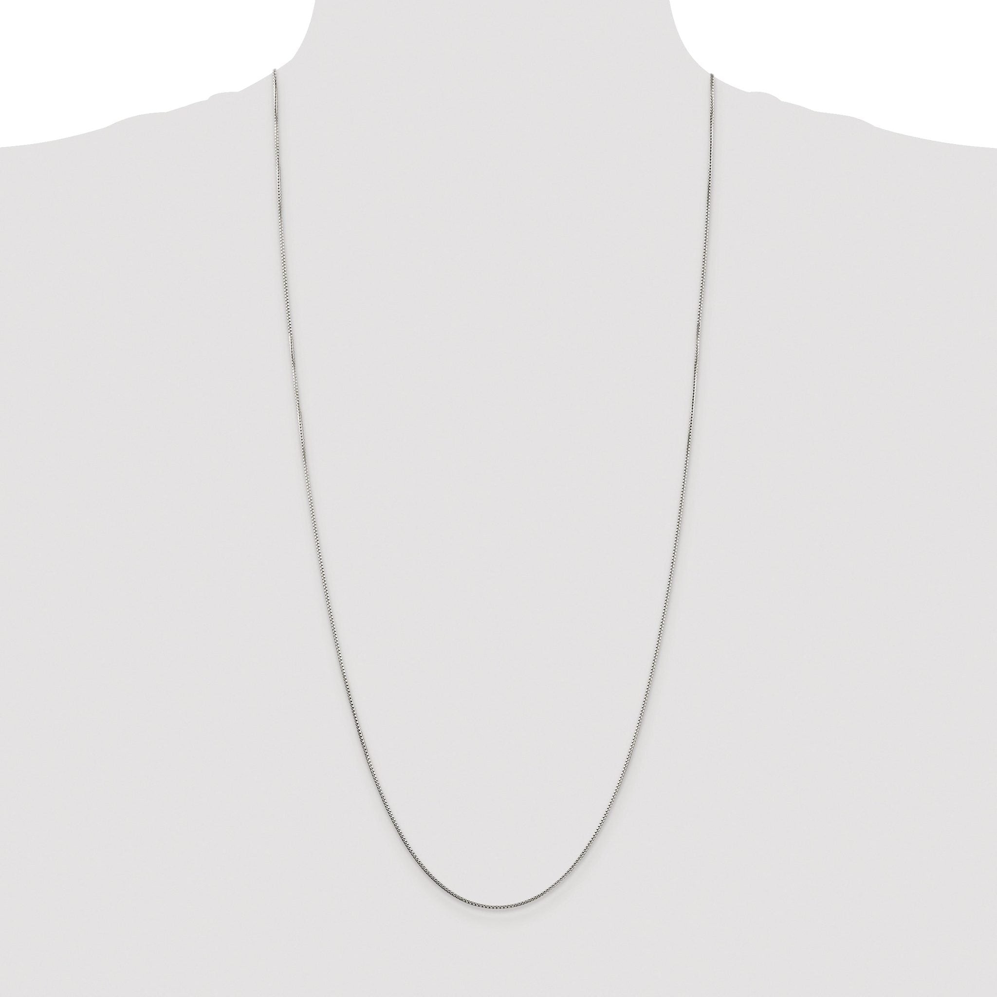 8-Sided Box Chain Necklace in Sterling Silver, 1mm