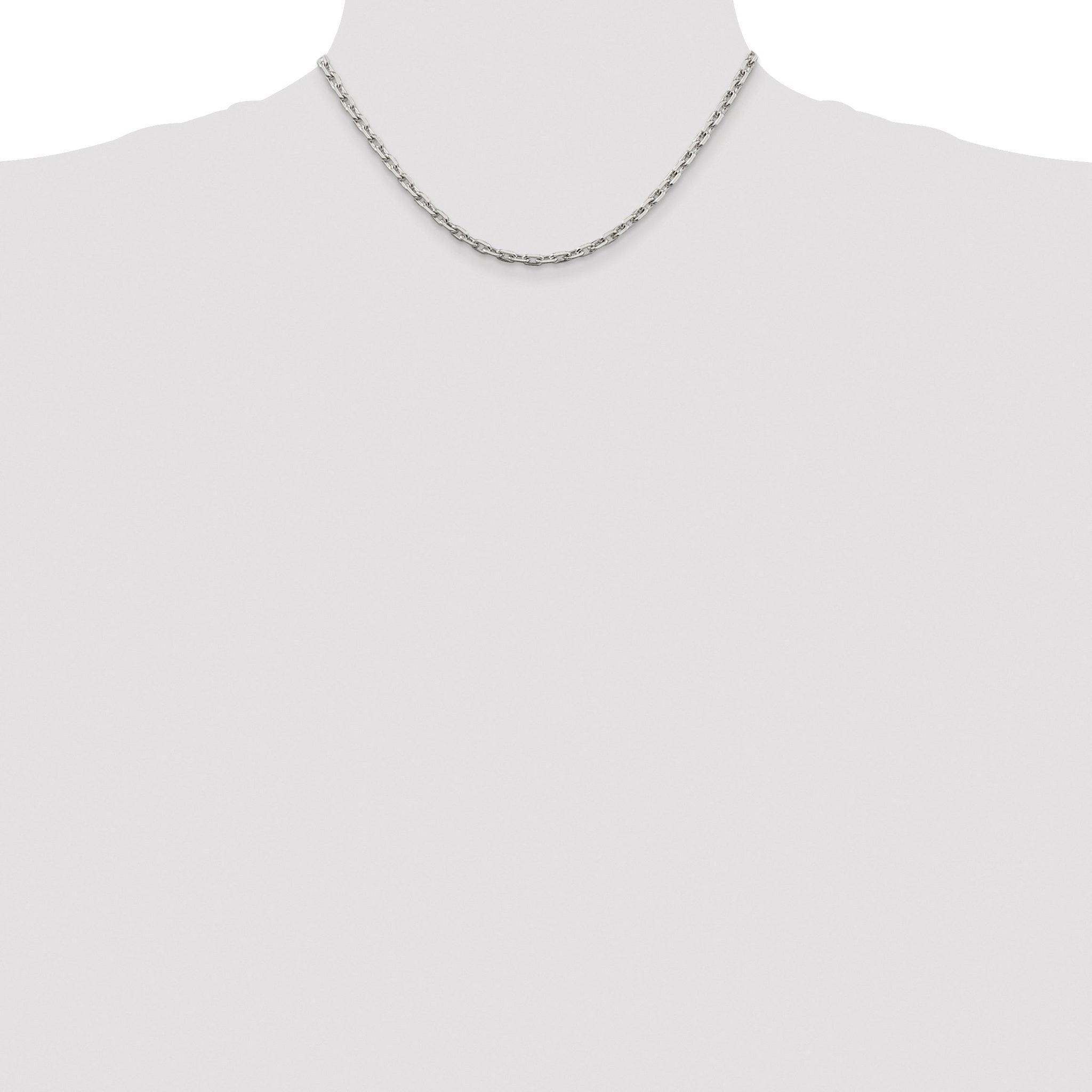 Beveled Oval Cable Chain Necklace in Sterling Silver