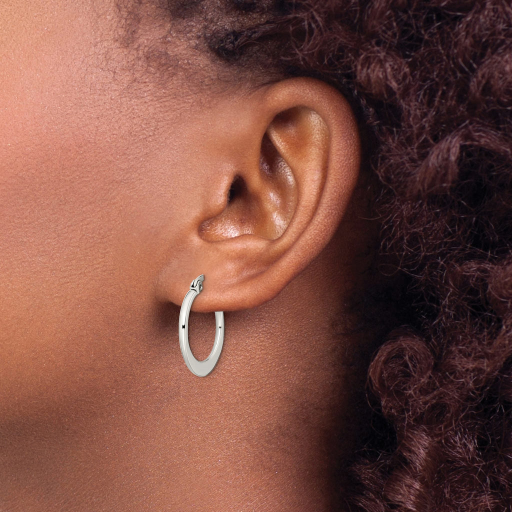 Stainless Steel Polished Hoop Earrings for Women