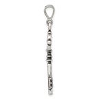 Sterling Silver 925 Key Pendant with Polished Antique Finish