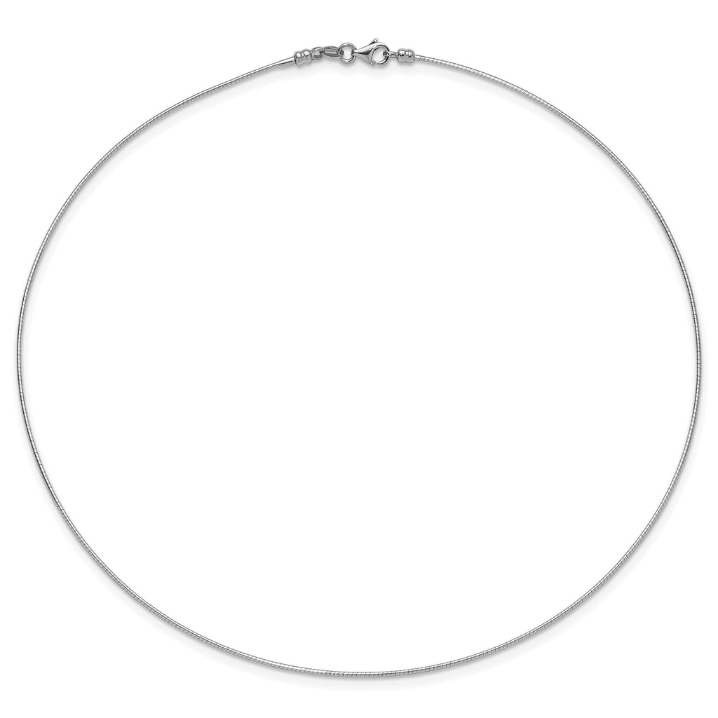 14K White Gold Omega Necklace with Detachable Clasp and Lifetime Warranty