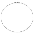 14K White Gold Omega Necklace with Detachable Clasp and Lifetime Warranty