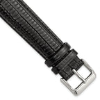 Teju Lizard Grain Leather Watch Band in Black, 16mm