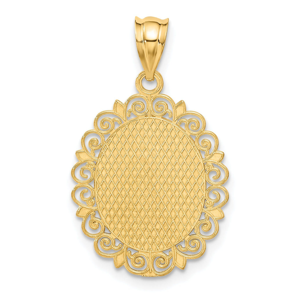14K Gold Aquarius Zodiac Pendant with Polished Satin Finish
