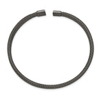 Stainless Steel Polished Black IP-plated 6mm Mesh Wire Cuff Bangle Bracelet for Women