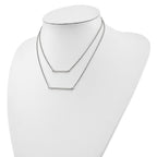 Sophia Jewelers Elegant 925 Sterling Silver Double Strand Necklace