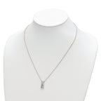 10K White Gold Crystal Topaz Necklace with Pink Accent and Extender
