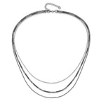 Sterling Silver Ruthenium-Plated Multistrand Necklace with Diamond-Cut Elegance
