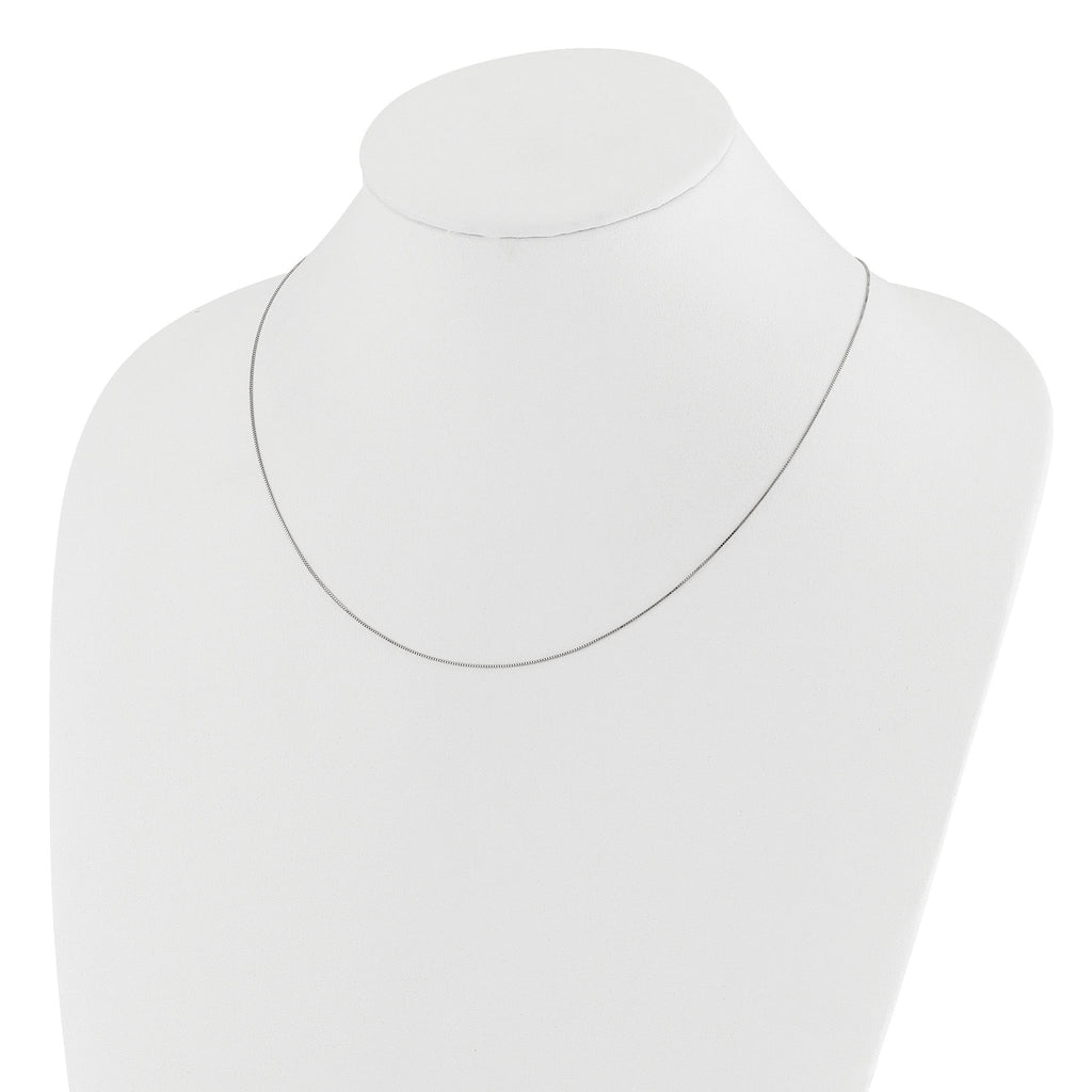 Adjustable Baby Box Chain in 14K White Gold, 0.55mm