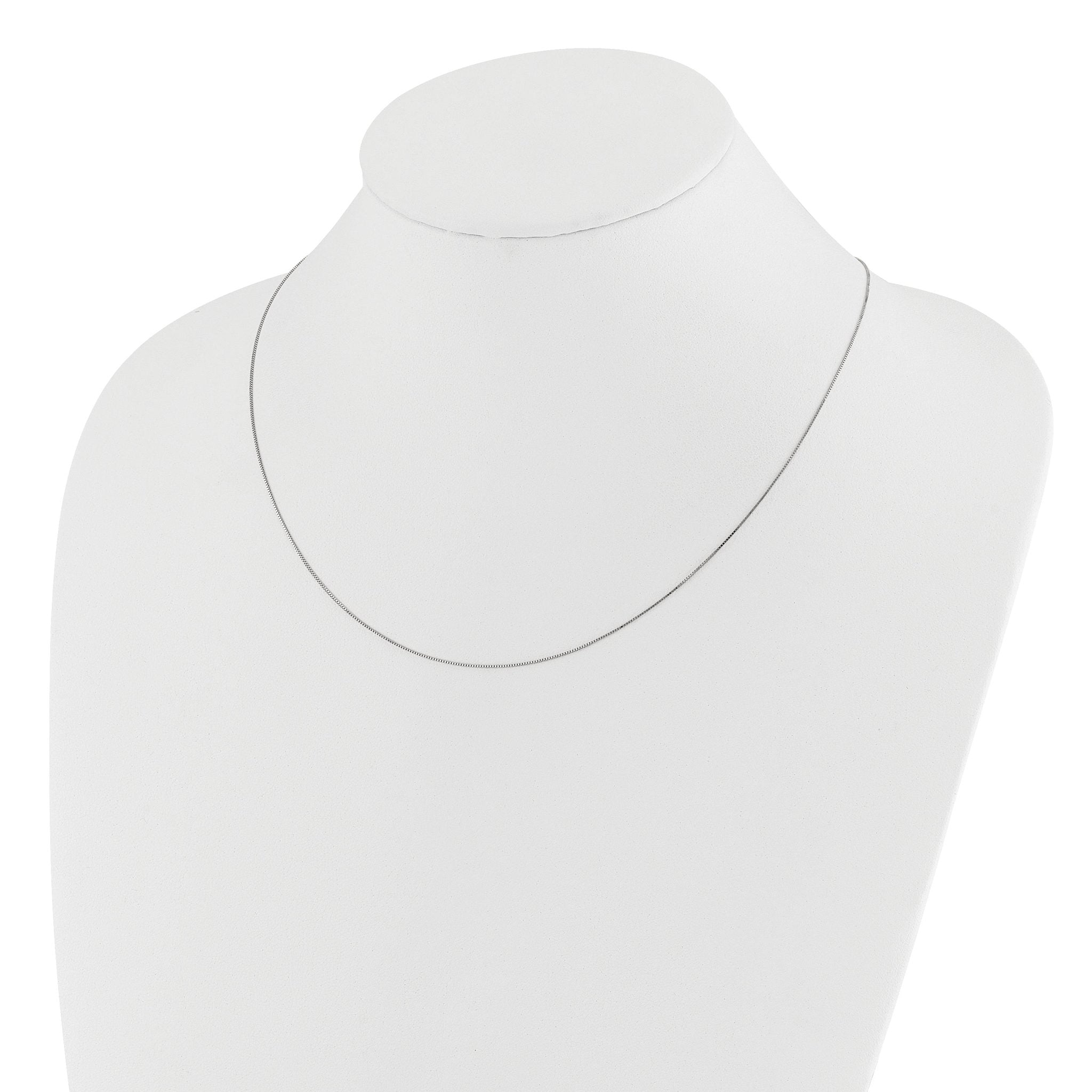 Adjustable Baby Box Chain in 14K White Gold, 0.55mm