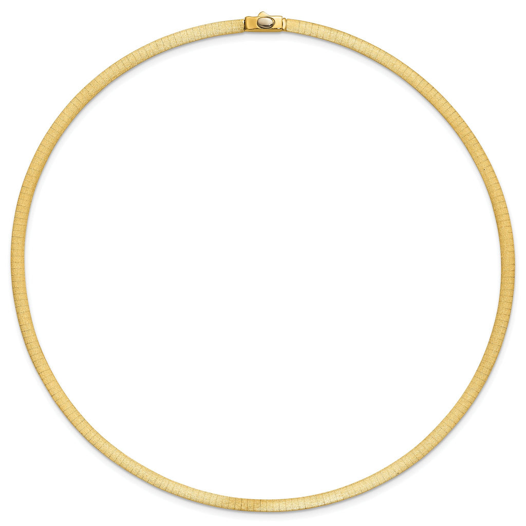 14K Polished and Satin 4mm 18in Reversible Omega Necklace