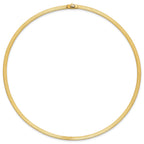 14K Polished and Satin 4mm 18in Reversible Omega Necklace