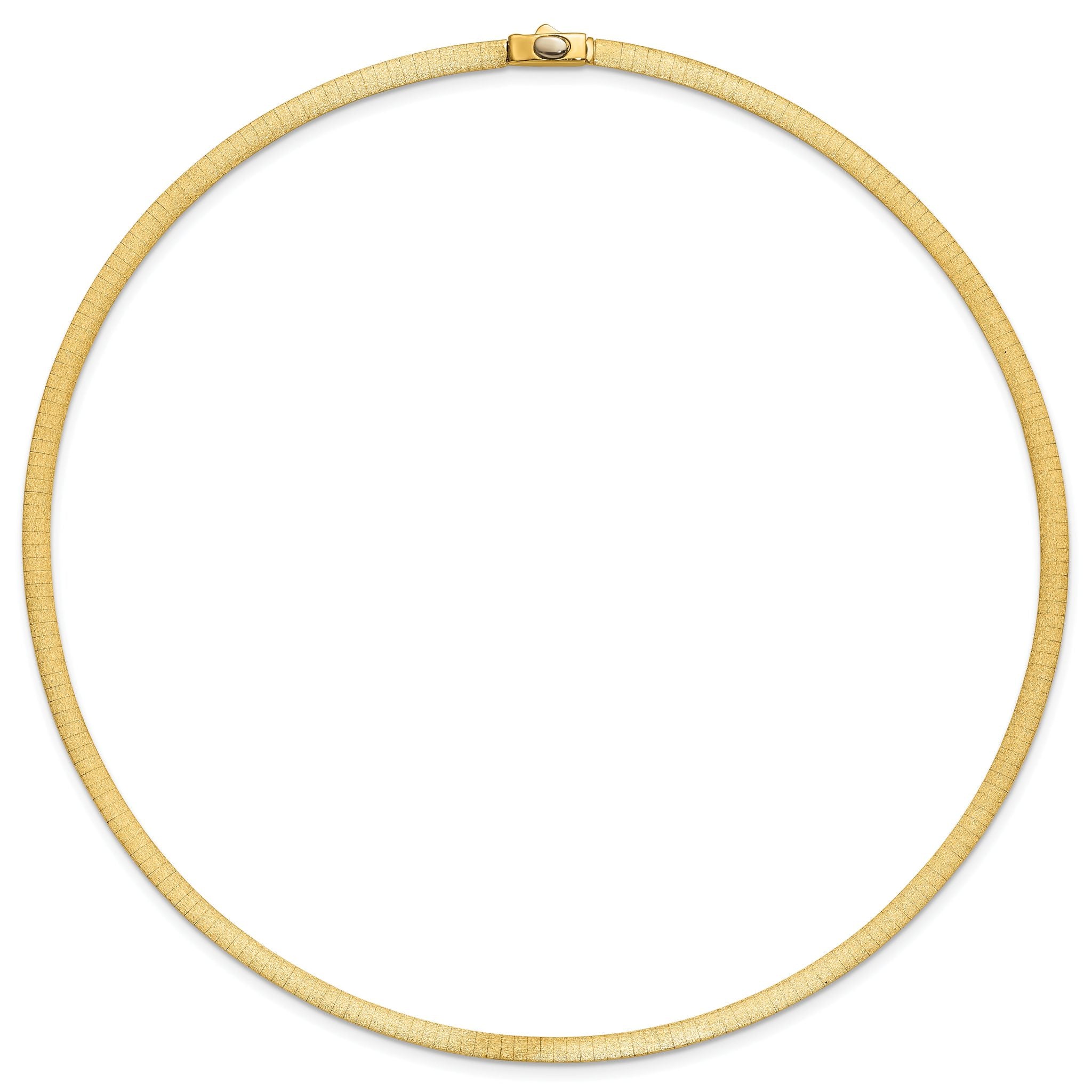 14K Polished and Satin 4mm 18in Reversible Omega Necklace