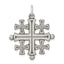 Sterling Silver 925 Jerusalem Cross Pendant with Polished Antique Finish