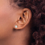 10K Polished 6mm CZ Stud Post Earrings