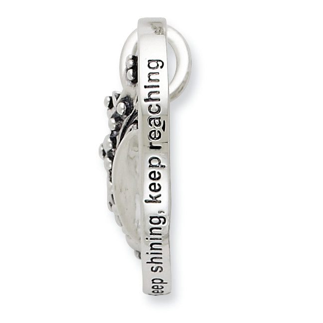 Sterling Silver Crown Necklace with Polished Antiqued Finish Gift Ready Secondary image