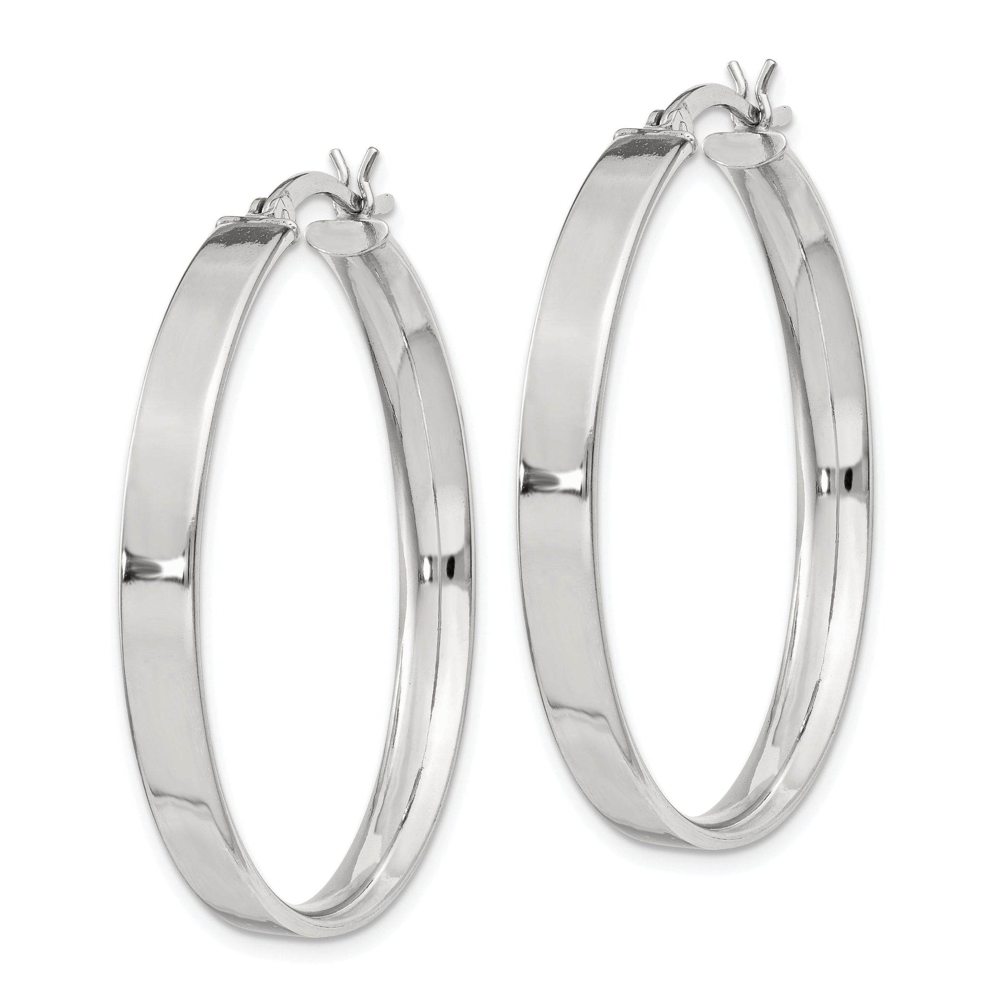 Sterling Silver 4.25x35 Hoop Earrings Secondary image