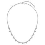 Sterling Silver Rhodium-plated Polished Pave CZ Hearts 16 Inch with 2 Inch Extension Necklace