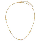 14K Polished Diamond-shaped Station w/2in ext. Necklace