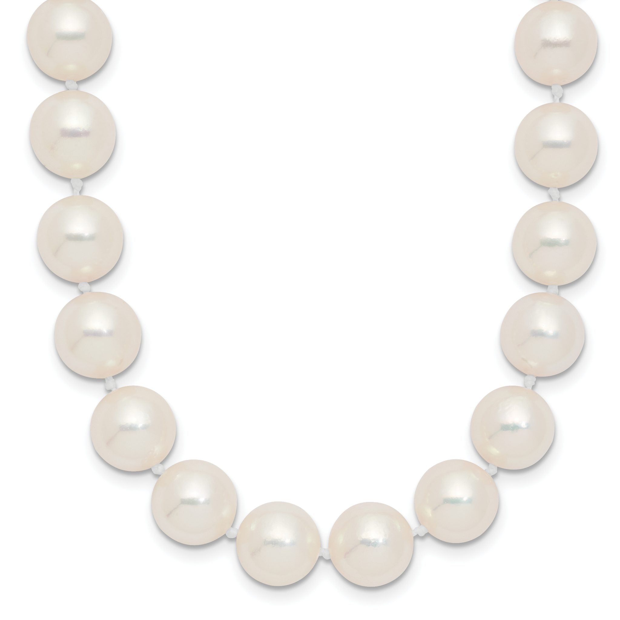 14k Polished 9-10mm Round White Akoya Saltwater Cultured Pearl 18 inch Necklace Main image