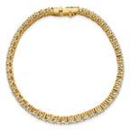 14k 10 1/2 carat Lab Grown Diamond VS+ F+ Complete Round Double Row Tennis Bracelet
