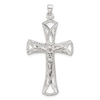 Sophia Jewelers Sterling Silver Polished Crucifix Pendant with Anti-Tarnish Finish