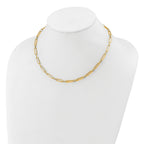 14K Polished and Textured Fancy Link Necklace