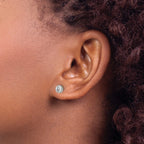 Stainless Steel Polished Cubic Zirconia Stud Earrings