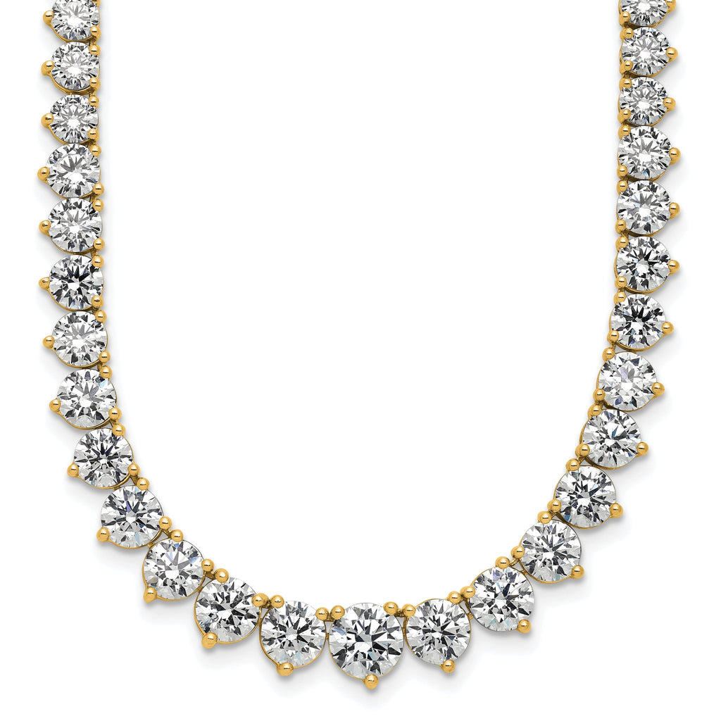 14k 27 3/4 carat Certified Lab Grown Diamond VS+ F+ Complete Round 16 inch Graduated Tennis Necklace