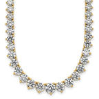 14k 27 3/4 carat Certified Lab Grown Diamond VS+ F+ Complete Round 16 inch Graduated Tennis Necklace